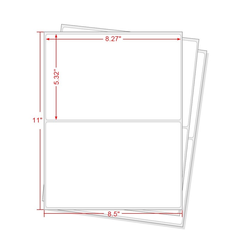 FungLam Half Sheet Laser & Inkjet - Rounded Corner Shipping Address Labels - 5-1/2"" X 8-1/2"" (200 Labels) - Image 2